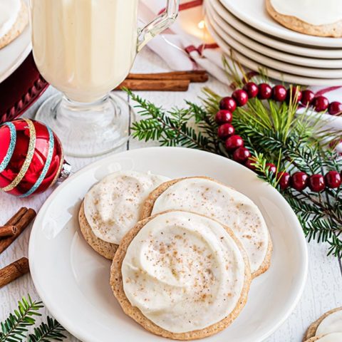 Eggnog Cookies Iced with Eggnog Buttercream