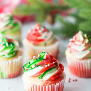 Marble Christmas Cupcakes